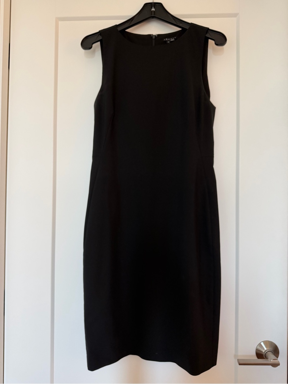 Theory Wool Black Sleeveless Sheath Dress